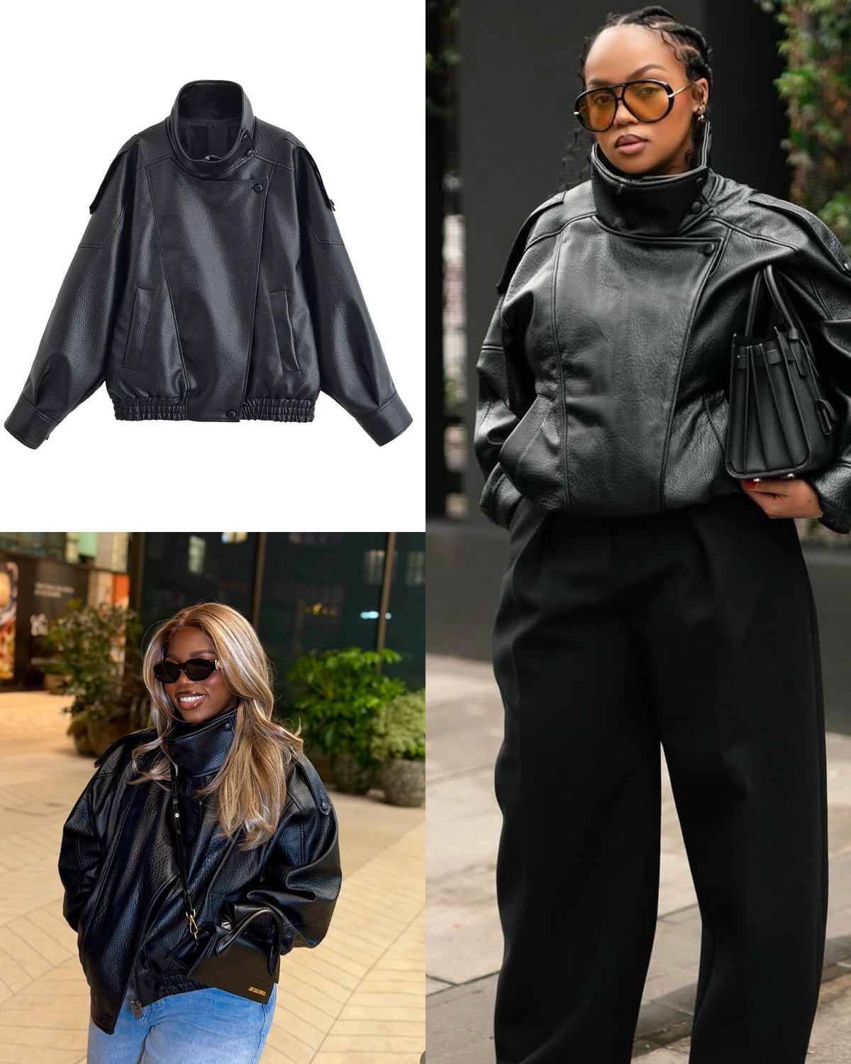 Zara PU Pebbled Latex Jacket